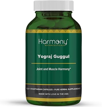 Harmony Nutraceuticals Yogaraj Guggulu - Organic - 120 Capsules - Ayurvedic Herbs for Pain in the Muscles, Nerves & Joints