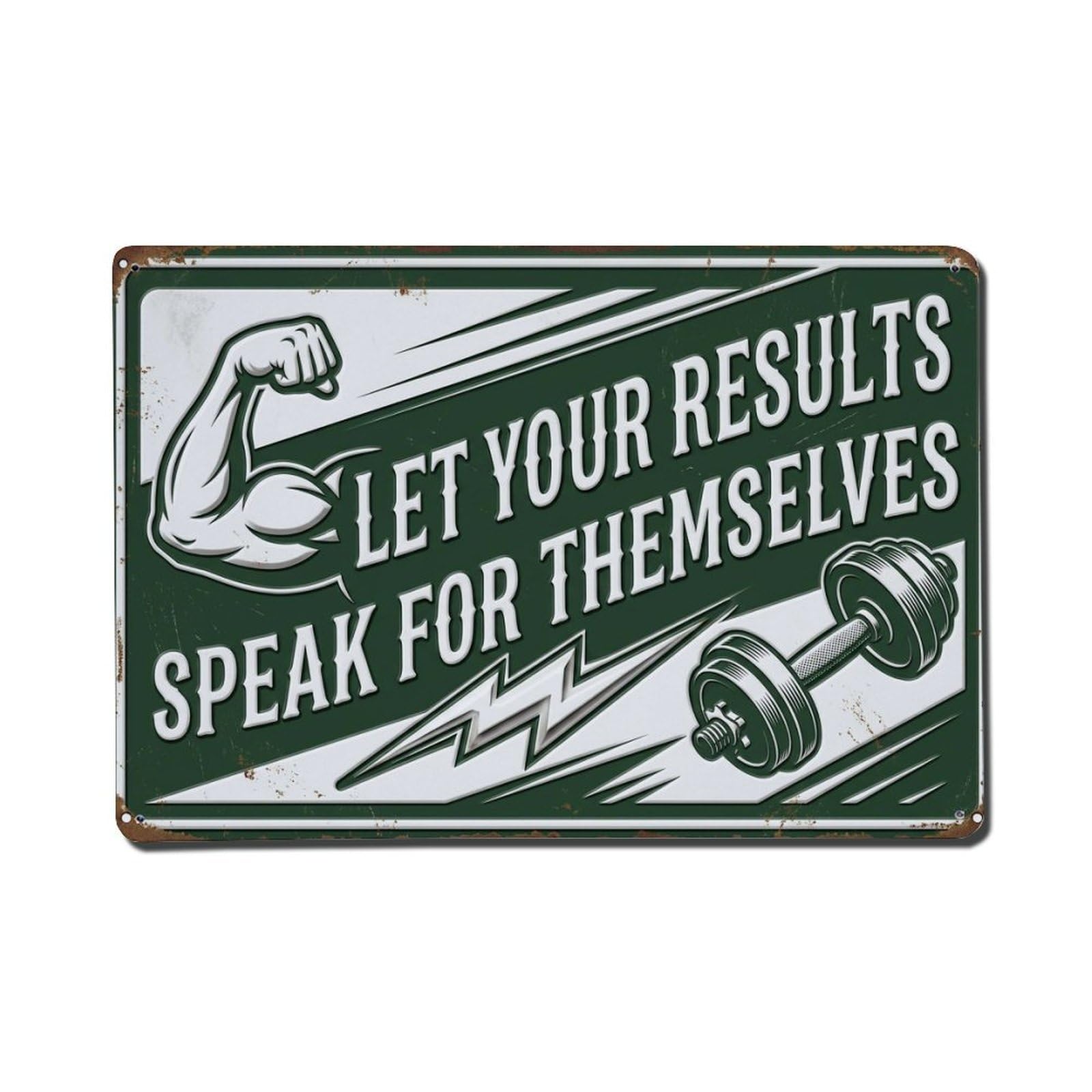 Results Let Them Fitness Retro Motivational Slogans Vintage Metal Tin Sign Plaque Wall Decor for Cafe, Club, Garden Metal Poster 8x12Inch
