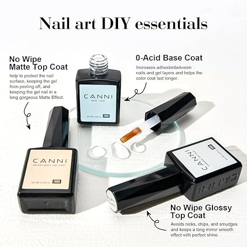 Miniatura 6 de CANNI Juego de 30 esmaltes de uñas de gel sin hema, de 0.3 onzas líquidas, negro, rosa, nude, rojo, azul, verde, kit de esmalte de gel de color Soak