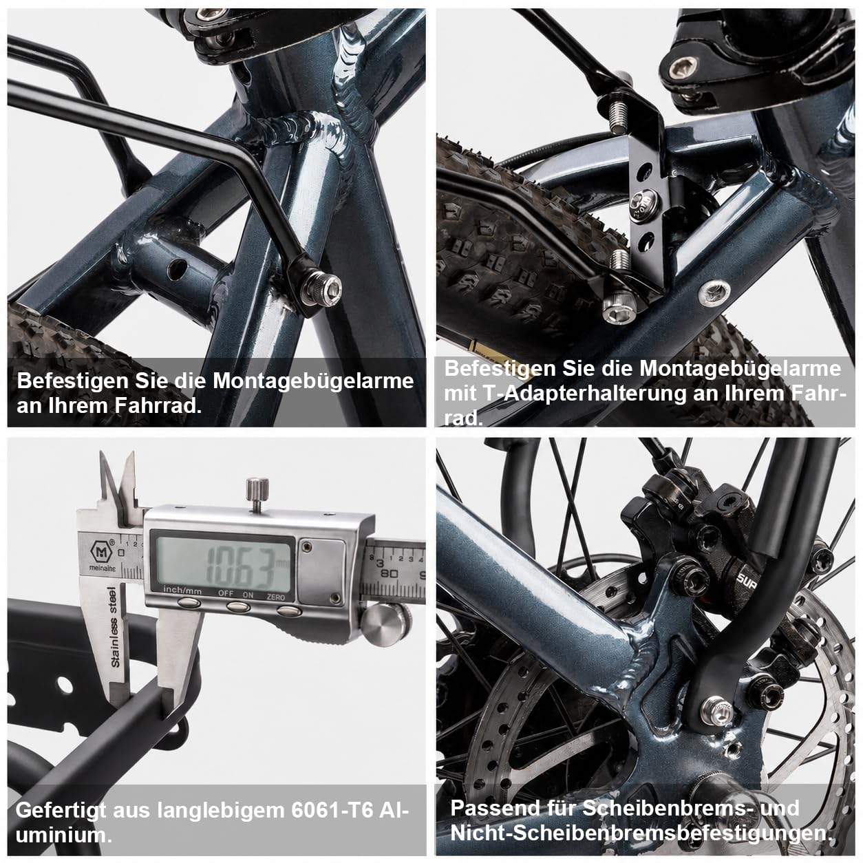 CXWXC Fahrradgepäckträger – Fahrradlastenträger für Scheibenbremsen-/Nicht-Scheibenbremsenhalterung – 30kg Fahrradtaschen-Gepäckträger für 26"-27,5" oder 29" Rahmen