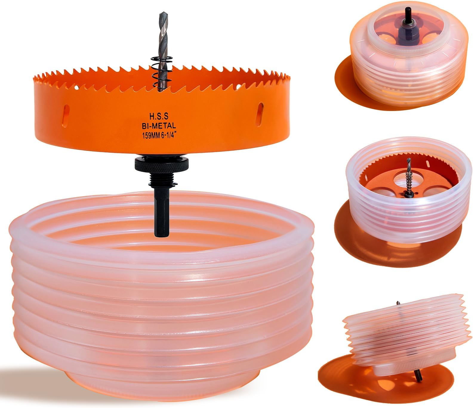 6-1/4 Hole Saw for Recessed Lights, 6.25 Inch Hole Cutter with Dust Bowl Catcher for Led Recessed Lighting 6 Inch and Wood Metal Drywall, Bi-Metal Construction