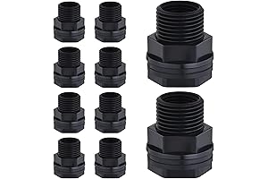 10 Pack Bulkhead Fitting for Water Tank Pond Aquarium Rain Barrels
