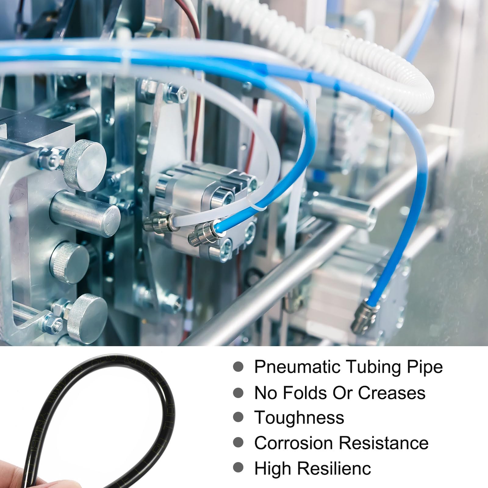 Rebower Pneumatic Tubing Pipe,6mm x 4mm Black PU Polyurethane Tube,13.1FT 4M,PU Air Line Tubing Hose Tubes for Air Compressor,Fluid Transfer,Air Brake - Image 3
