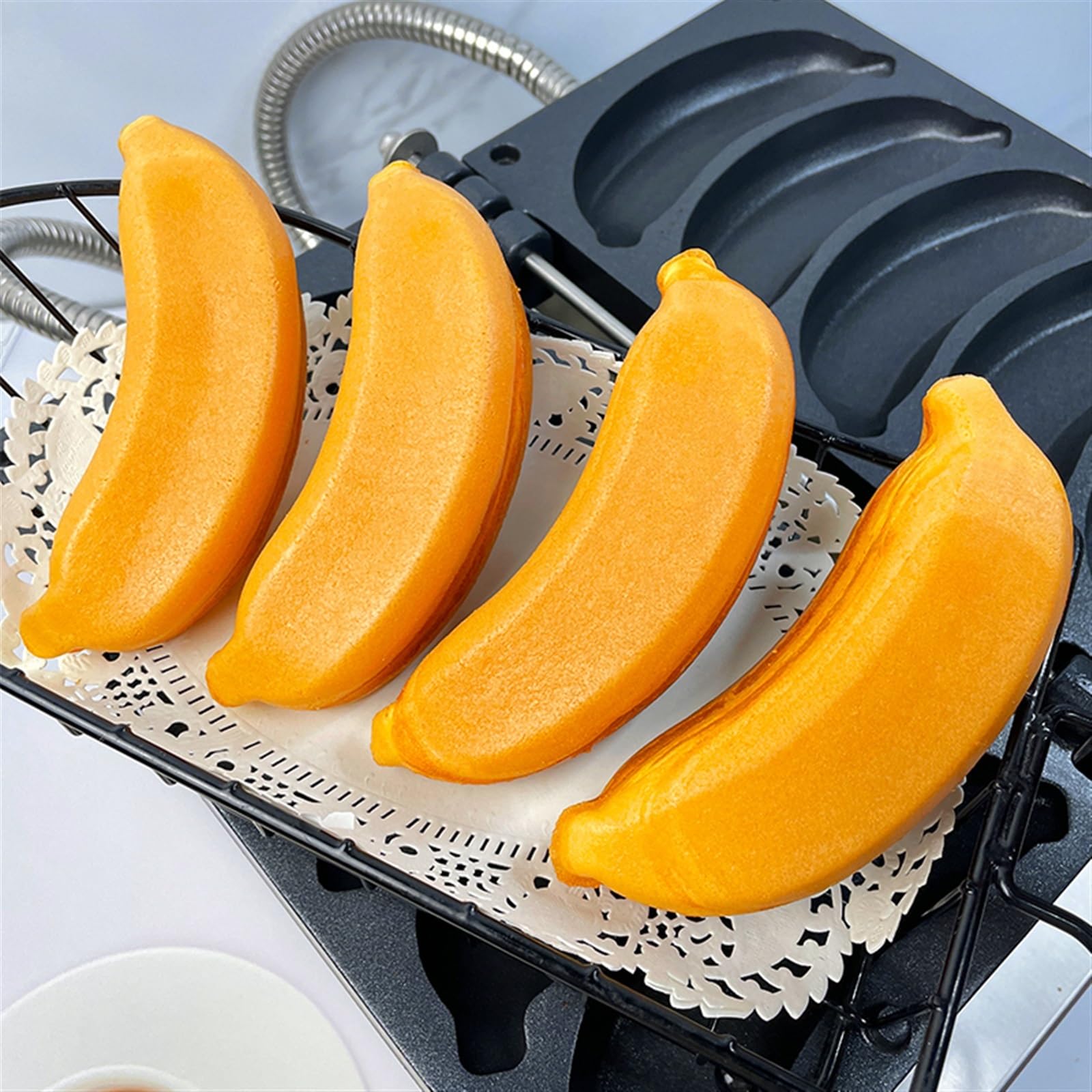 Frytkownice, Gofrownica bananowa w kształcie banana Komercyjna maszyna do pieczenia ciast domowych