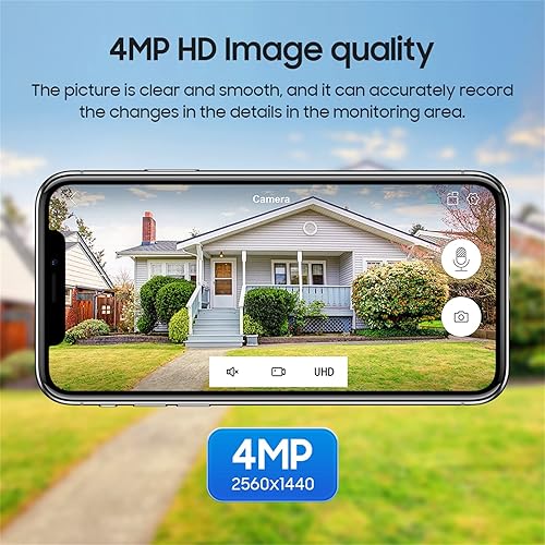 Cámara de seguridad de 4MP para exteriores, PTZ 355° View 1080P, 2.4GHZ, cámaras de seguridad WiFi para exteriores con visión nocturna a color,