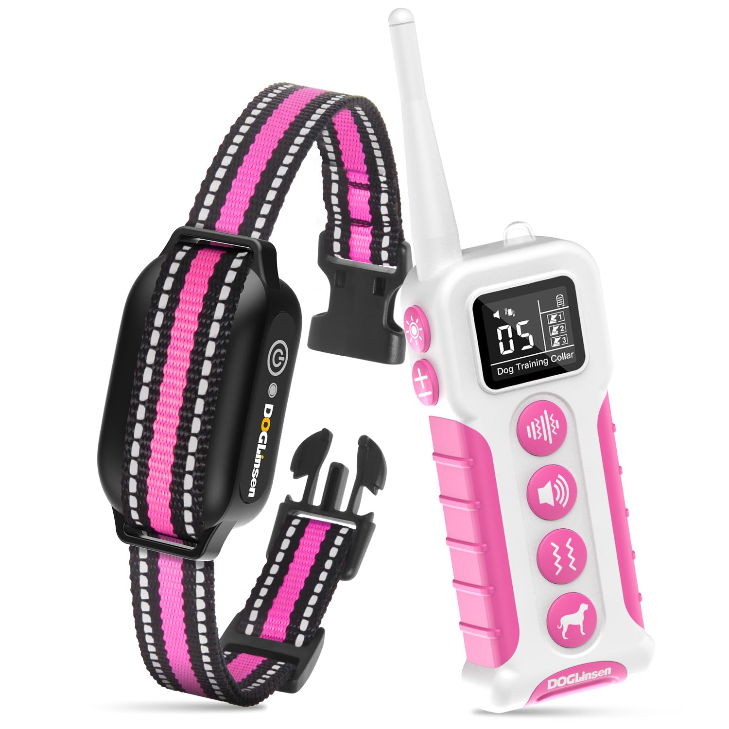 Collier de Dressage pour Chiens, Collier Vibrant pour Chien sans Choc, Portée 1000m, Étanche IP67, Batterie Longue Durée avec Adapté pour Chien Petit, Moyen et Grand