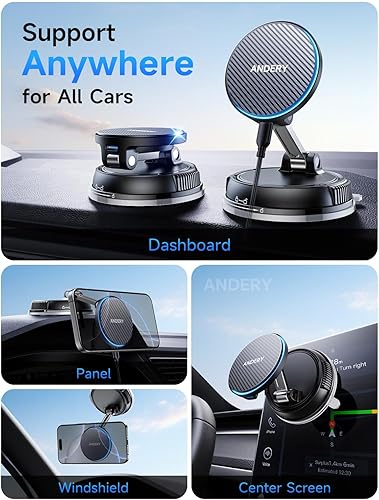 Miniatura 3 de ANDERY Solo para iPhone Magsafe cargador de montaje de automóvil
