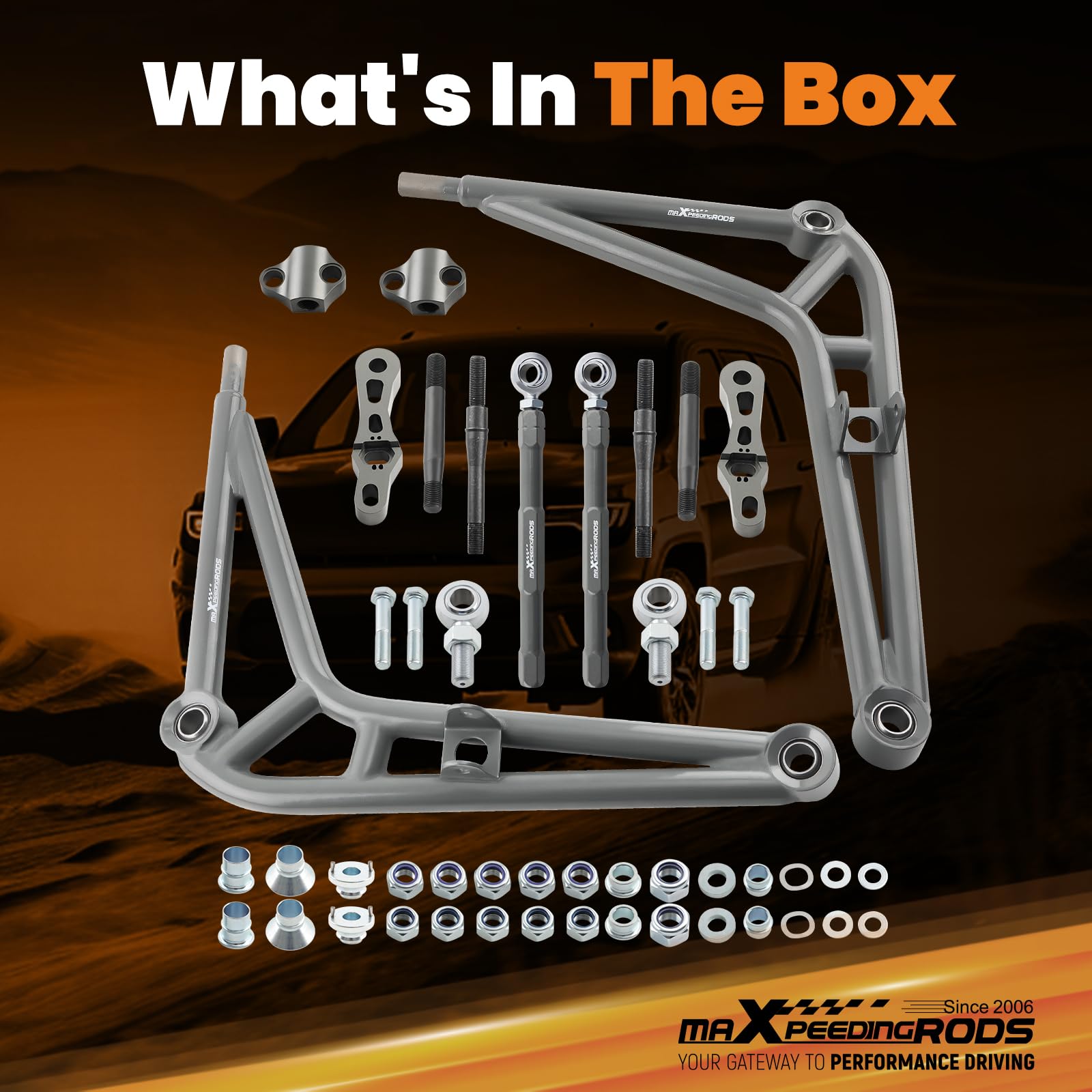 maXpeedingrods Bras de suspension inférieurs avec roulements à billes, grand angle, pour BMW Série 3 E46 1999-2005, tous modèles, rotules réglables, silentblocs de bras de suspension inférieurs