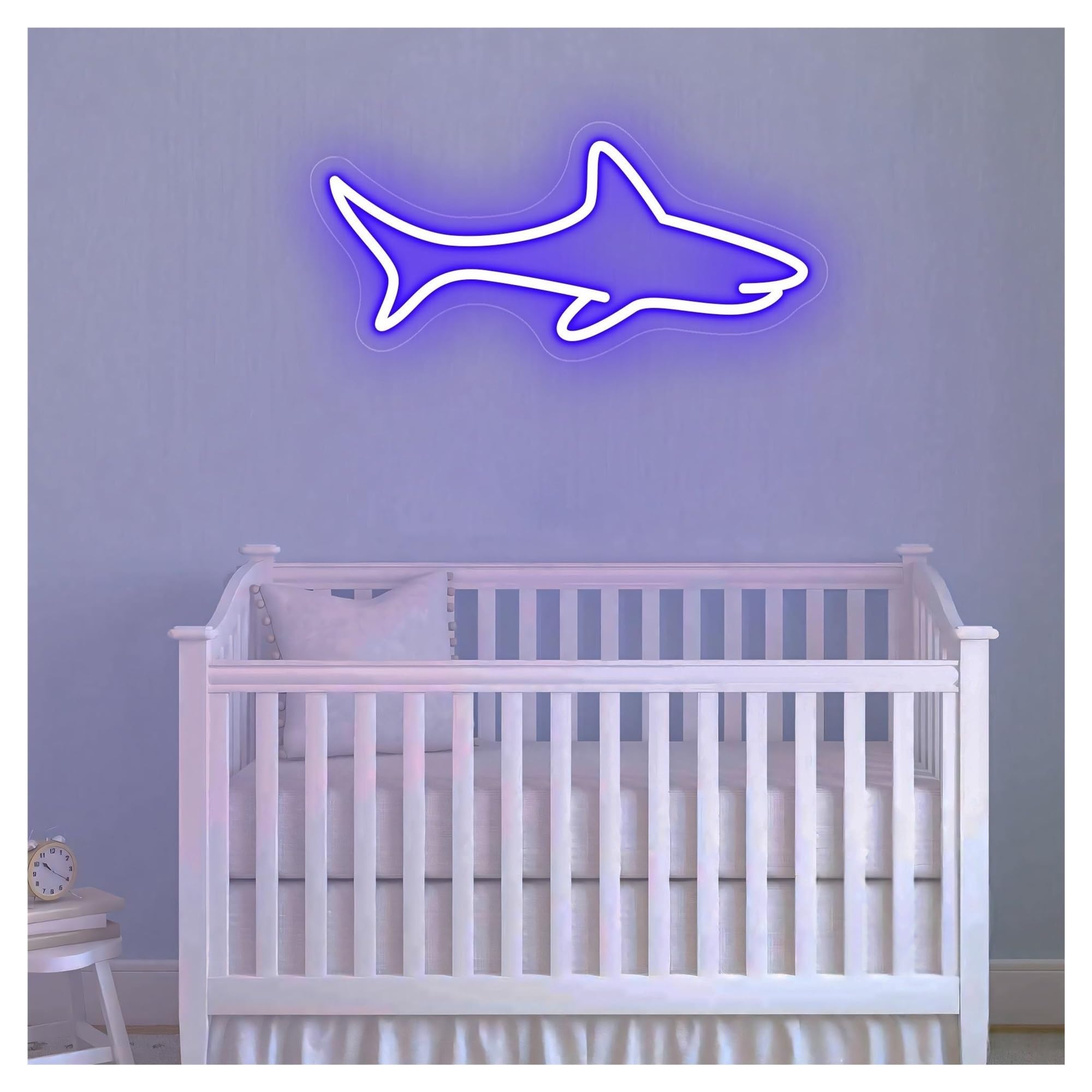 Shouxi B Sign Lamp Shark Neon Sign, Sea Life Wall Decor, Kids Room Art, Aquarium 40Cm(B)