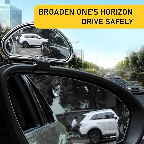 Miniatura 6 de Gunhunt 2 espejos de punto ciego automotriz  Universal, convexo, gran angular, espejo auxiliar para coche, exterior negro