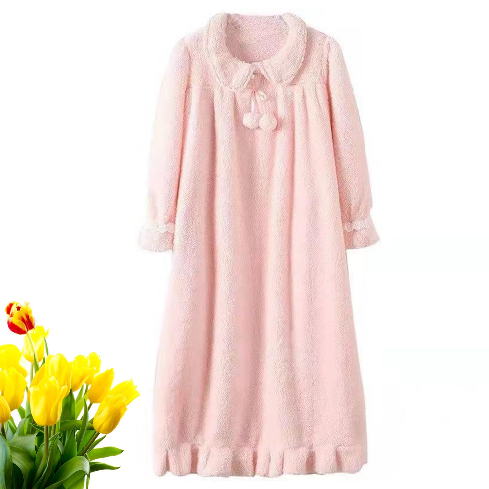 JXOPY Camicia da Notte in Flanella a Maniche Lunghe for Donna Taglie Forti  Camicia da Notte a Maniche Lunghe Camicie da Notte morbide e comode  Invernali Calde(Pink,XXL) : Amazon.it: Moda