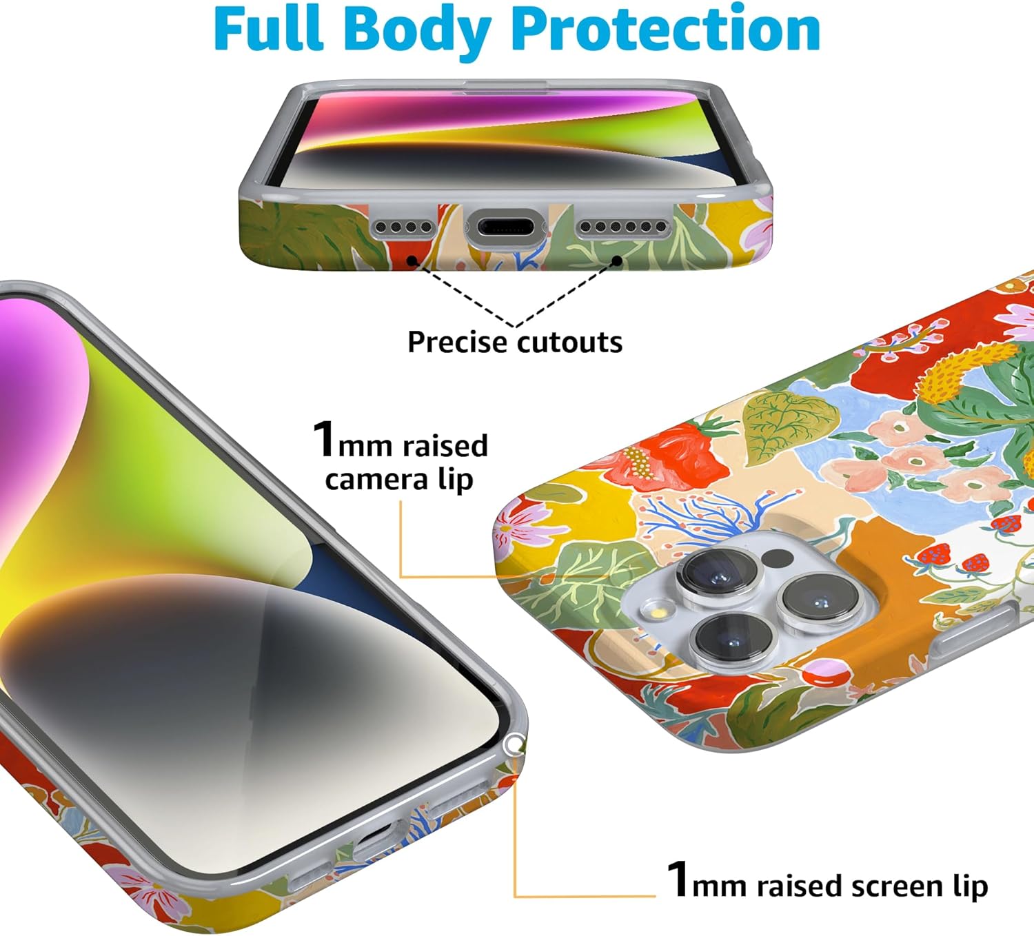 Casely iPhone 16 Pro Case | Botanical Blooms | Floral Patchwork | Compatible with MagSafe | Classic Ultra Slim Design