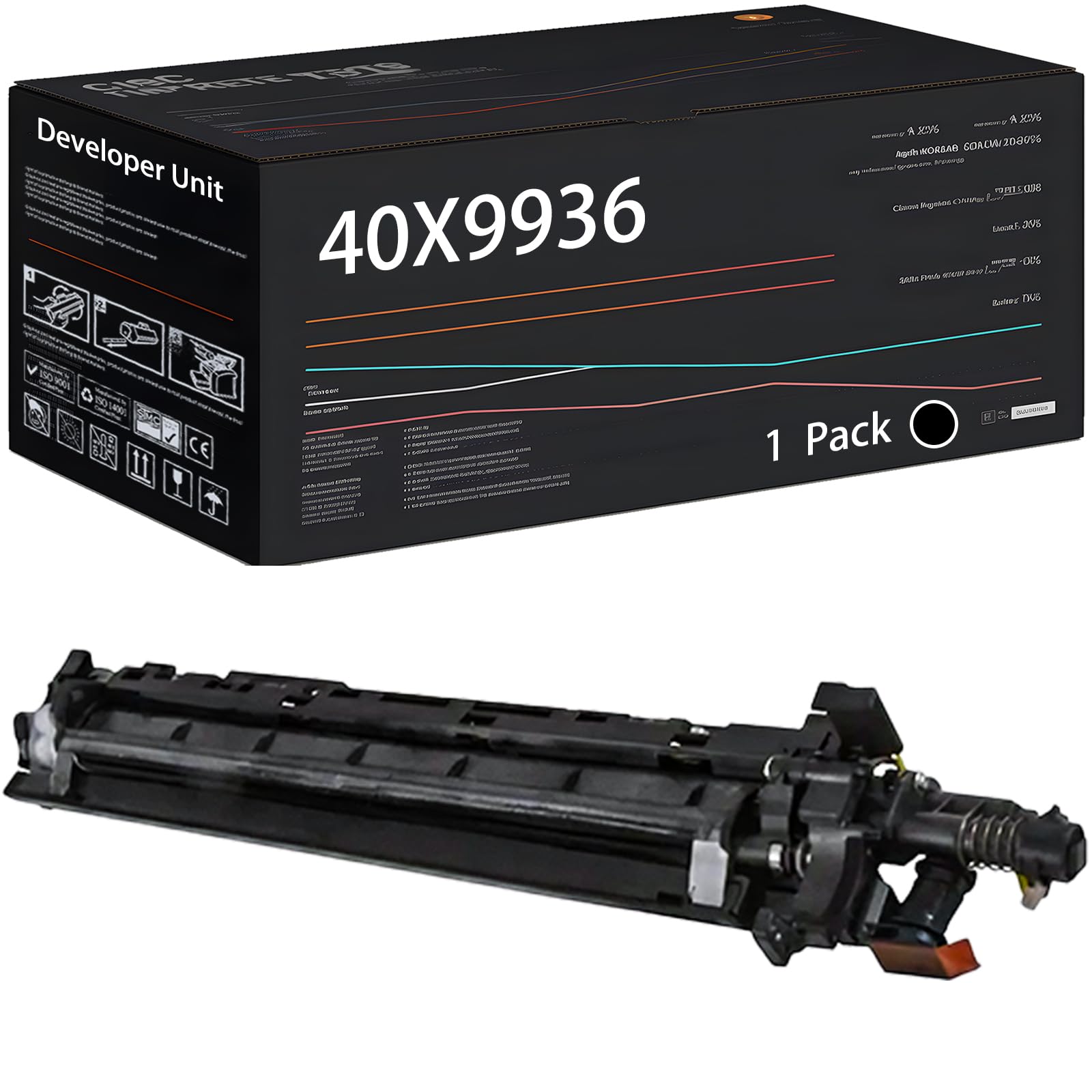 40X9936 Developer Unit Compatible for Lexmark MS911de MX910de MX911dte MX912dxe XM9155 XM9165 Printers, with Chip, High Yield 100000 Pages, High-Definition Printing (1 Pack Black)