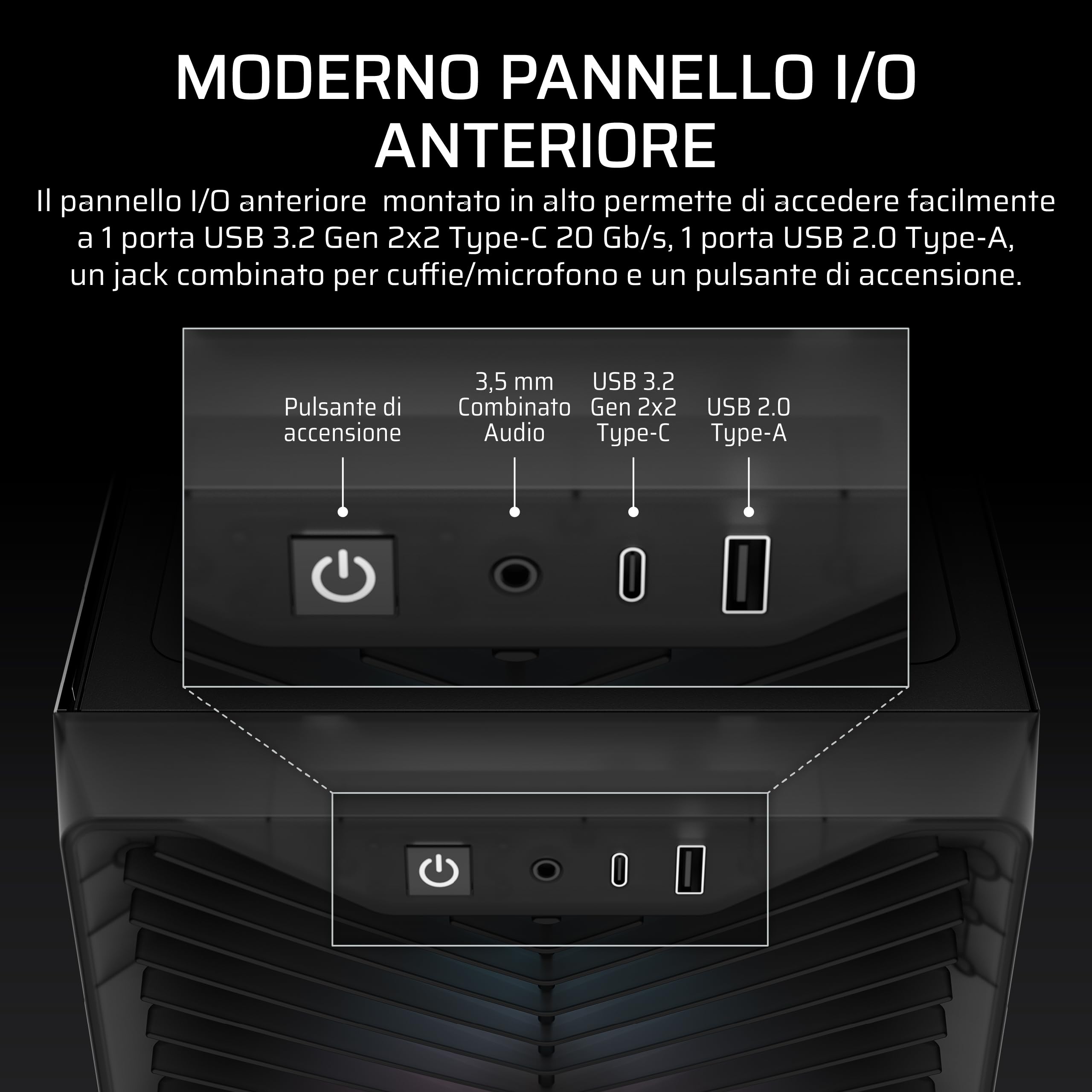 CORSAIR 3200D RS ARGB Case PC Mid Tower – Fumo | 3 Ventole RS120 ARGB, Flusso D'aria Elevato, Compatibile Radiatore 360mm, Compatibile Con Schede Madri Connessione Inversa