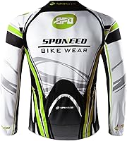 Vista 2 de sponeed Camisas de bicicleta para hombre, manga larga, con cremallera completa, equipo de ciclismo de invierno transpirable