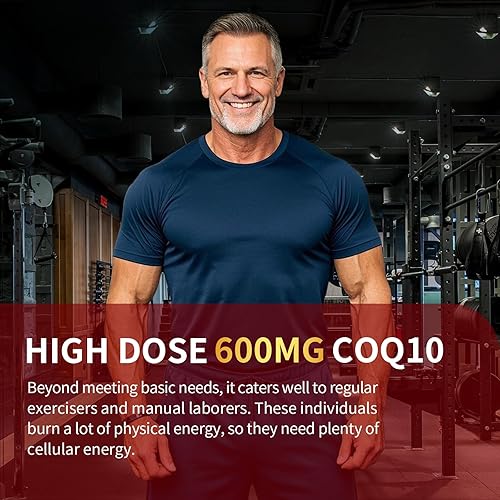 Miniatura 4 de CoQ10-600mg-Cápsulas blandas - Coenzima Q10 extra fuerte con PQQ, Omega-3 y BioPerine - Suplementos CoQ10 de alta absorción antioxidante