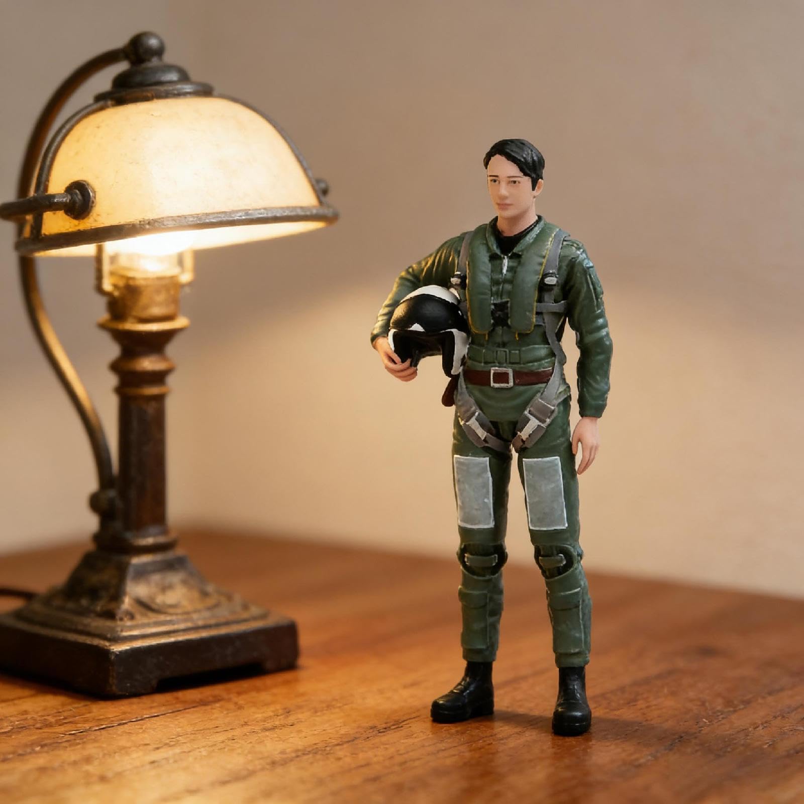 Miniaturfigur 1/24 Maßstab Officer Mini Resin Modell Diorama Sammlerfigur Authentischer Look Präzise für Sammler Regal Dekoration, Male