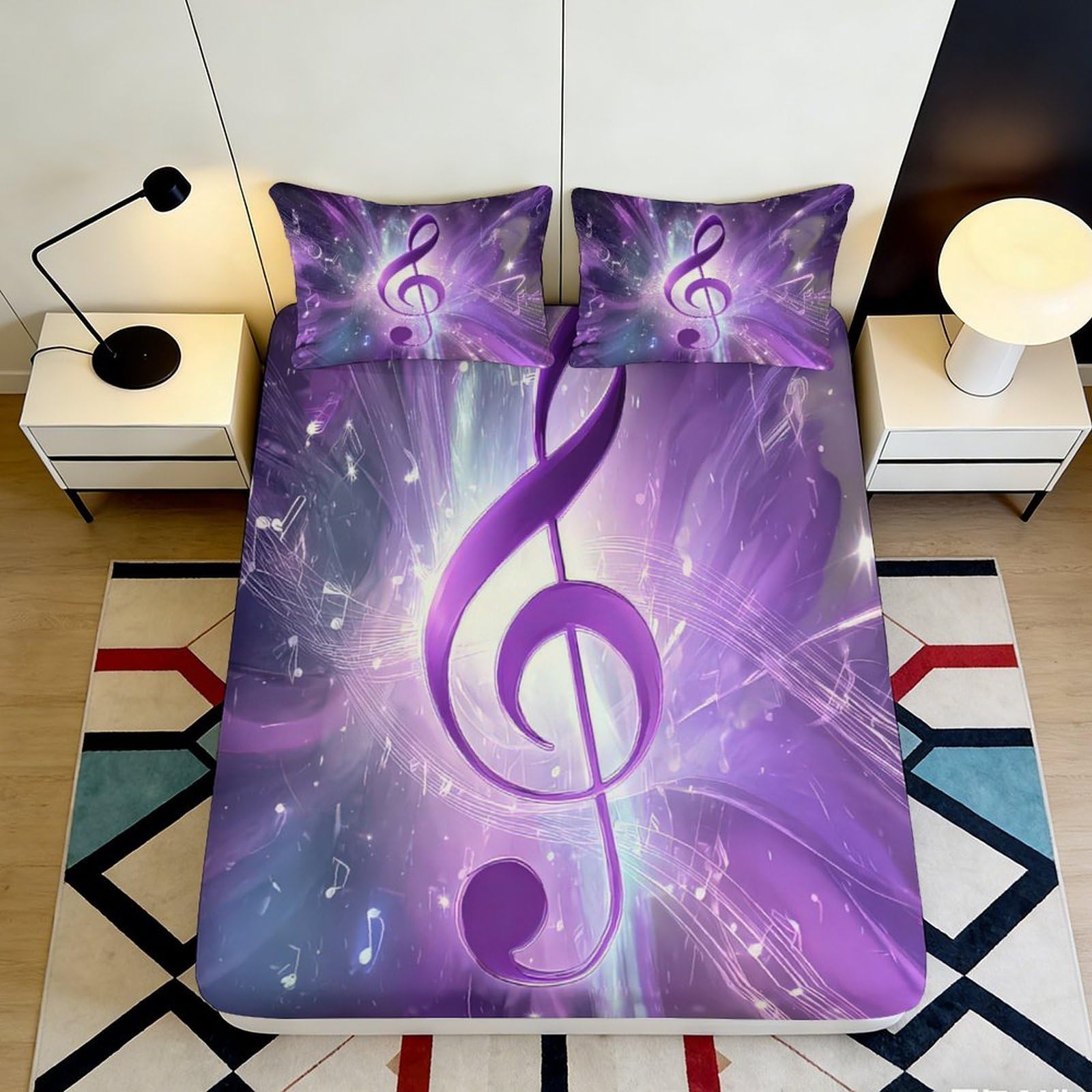 3D Printed Christmas Snowflake Fitted Sheet Microfiber Non-Slip Deep Pocket Xmas Tree Mattress Fitted Cover 140x200x25cm