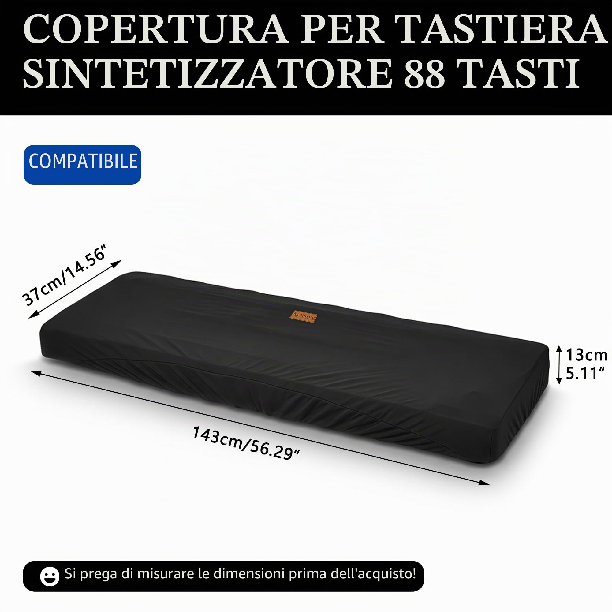 Musiin Deluxe Keyboard Dust Cover - Compatible with KORG NAUTILUS AT 88, NAUTILUS 88, KRONOS 88, KRONOS Titanium 88, KROME EX88, KRONOS LS and More 88-Key Synthesizers offering full-cover protection