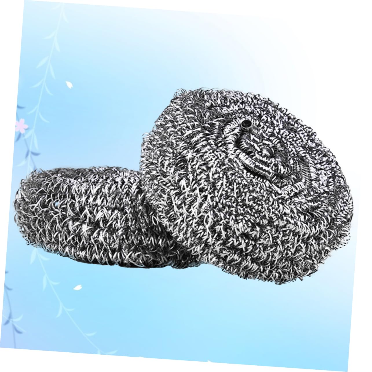 SOLUSTRE Thick Spiral Stainless Steel Cleaning Ball Kitchen Dish Scrubbers Non-Skid Stainless Steel Material