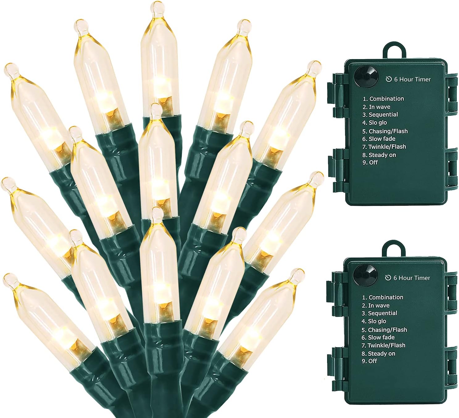 Guirnalda de luces de Navidad de 33 pies 100 luces LED para exteriores