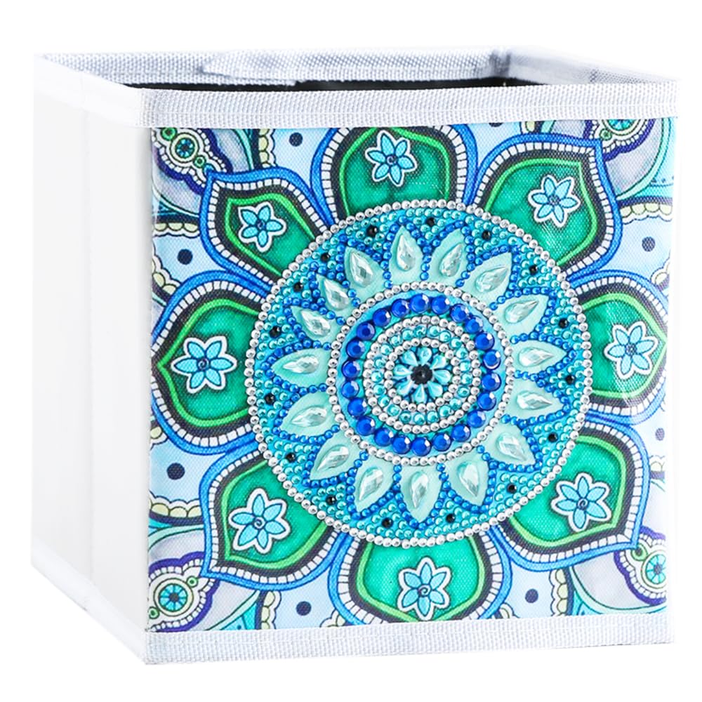 JGA JOGGING ARM Art Diamond Painting Storage Cubes Baskets Kits Folding Container Storage with Mandala Flowers Art Craft Handwork for Home Drawer Organizer Storage