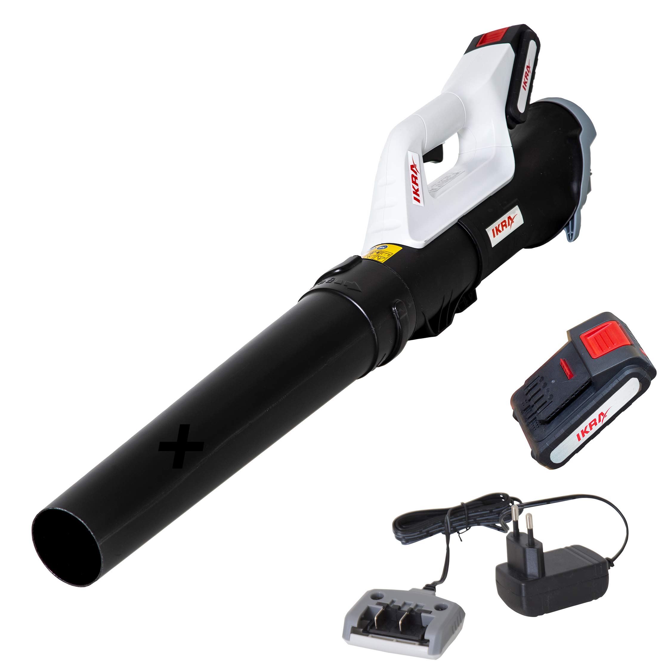 IKRA soplador de hojas ICB 20, incl. batería 20V 2Ah y cargador, 150 km/h | El soplador axial retira incluso las hojas húmedas, regulación de velocidad variable, compacto y ligero, gama de 20 V de IKRA