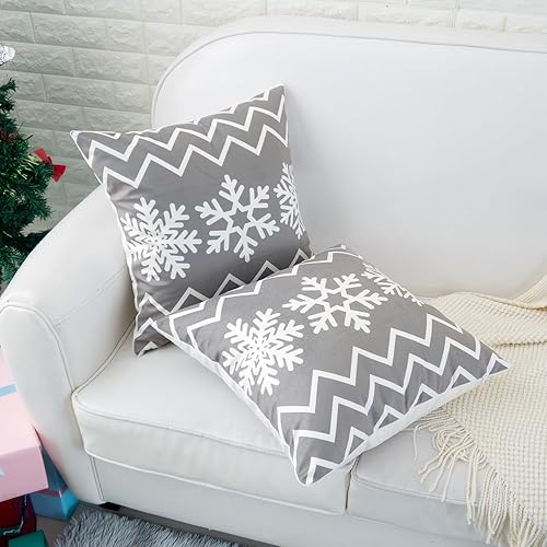 Miniatura 4 de HWY 50 Juego de 2 fundas de almohada decorativas de 16 x 16 pulgadas para sofá, sala de estar, cama, acogedoras fundas de almohada con estampado de