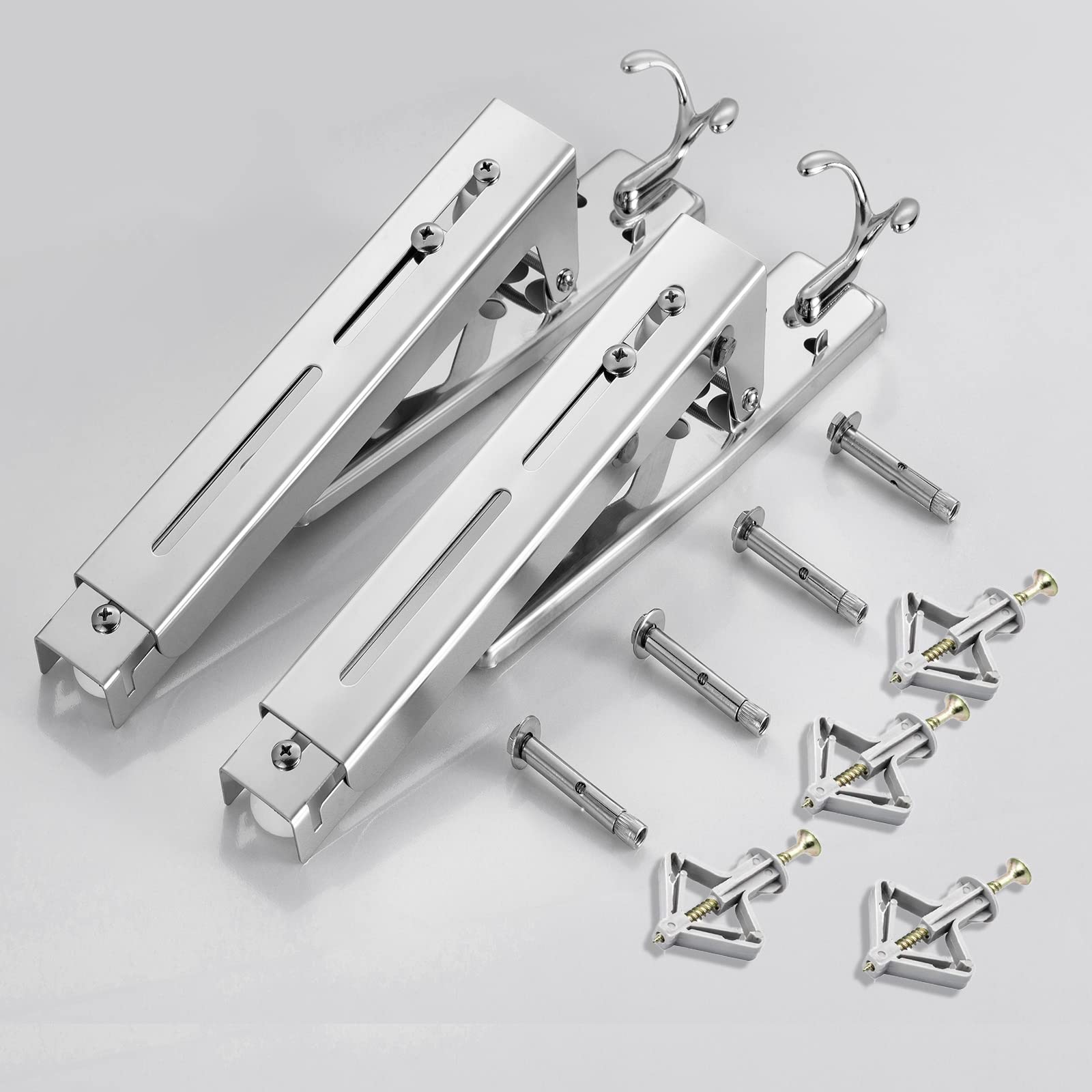 Microwave Bracket Wall Mount, Stainless Steel Microwave Oven Stand Shelf Rack, Heavy Duty and Sturdy Brackets for Kitchen Space Saver, Max Load 100 lbs