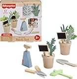 Wood Pretend Play Toy Herb Garden & Tools Set, 12-Piece Wooden Playset for Preschool Kids Ages 3+ Years
