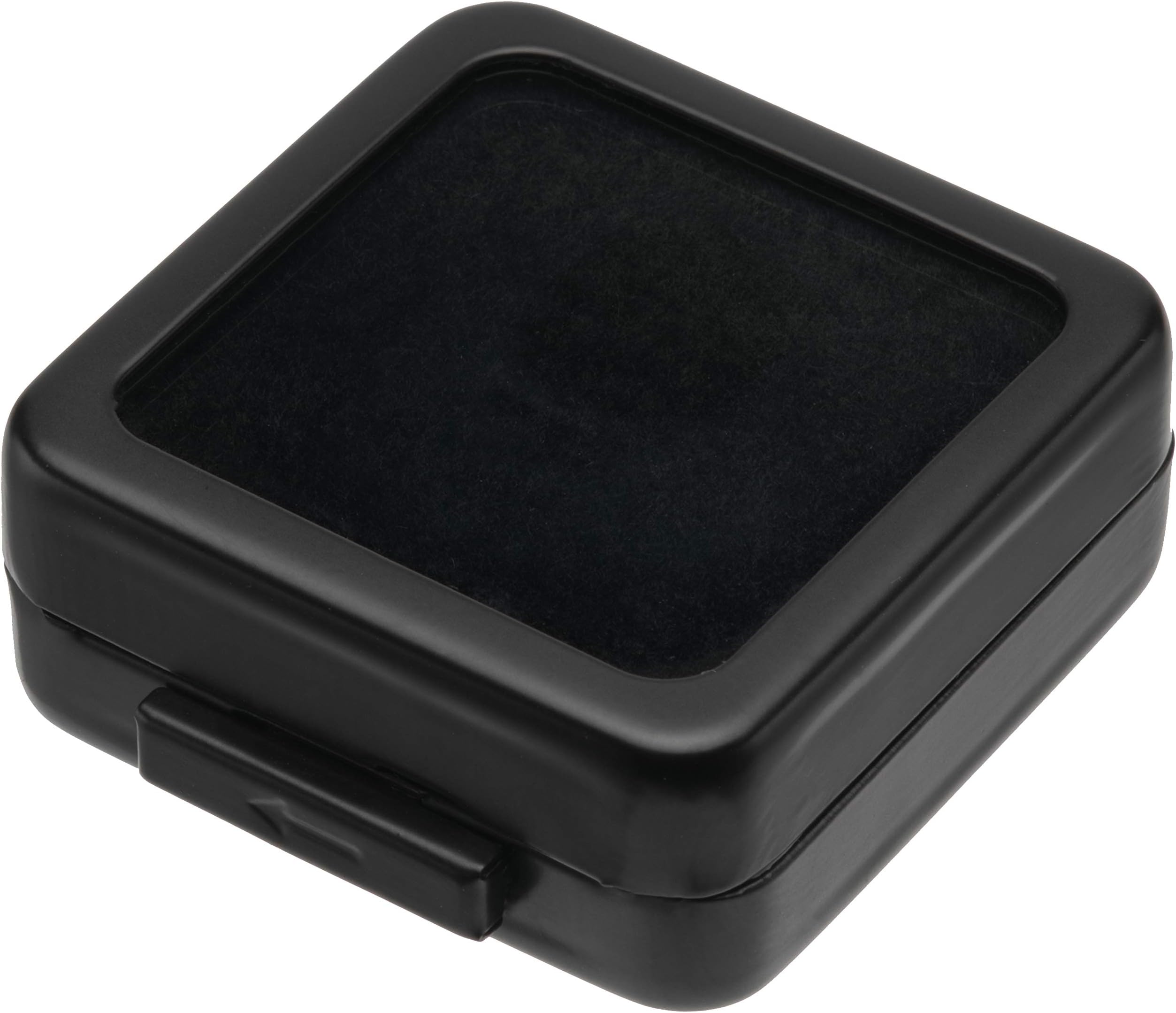 POKOFO Glass Top Loose Diamond or Gemstone Display Box Case Holder Show Container Metal (Black)