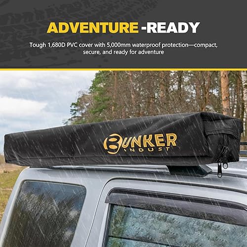 Miniatura 8 de BUNKER INDUST Tienda de ducha lateral para vehículo con techo, ducha portátil de privacidad para automóvil, baño, toldo de campamento al aire libre,
