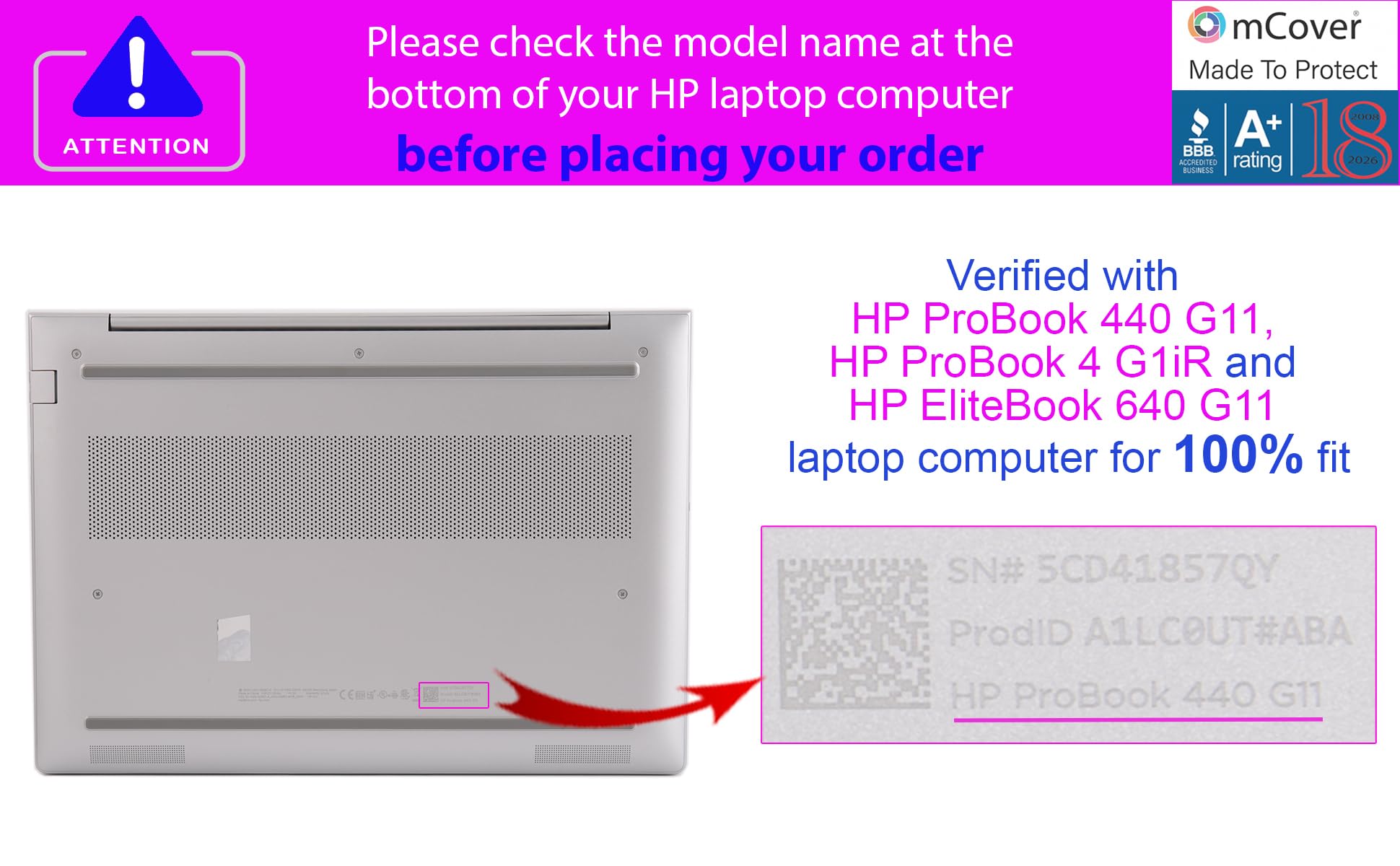 mCover - Custodia per HP ProBook 4 G1iR da 14" 2024 ~ 2025, serie G1ah, ProBook 440/445 G11 ed EliteBook 640, 645 G11 Series Windows Notebook PC (non compatibile con altri modelli HP), blu