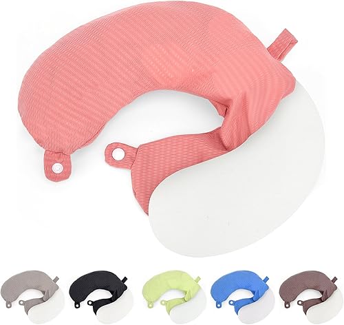 Zebrabox Funda de almohada de viaje para el cuello, funda de repuesto para almohada de cuello en U, funda de almohada suave y lisa, color rosa (solo