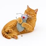 Cat Kicker Toys for Indoor Cats with Catnip and Silvervine, Plush and Crinkle Cat Toy for Kicking, Tossing & Teeth Cleaning, 7-Inch Cute Funny Kitten Toys for Cats and Adults (Gray)