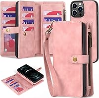 Vista 45 de TwoHead Funda tipo cartera para iPhone 12 Pro Max con tarjetero, funda magnética desmontable para teléfono 12 Pro Max, piel sintética, a prueba