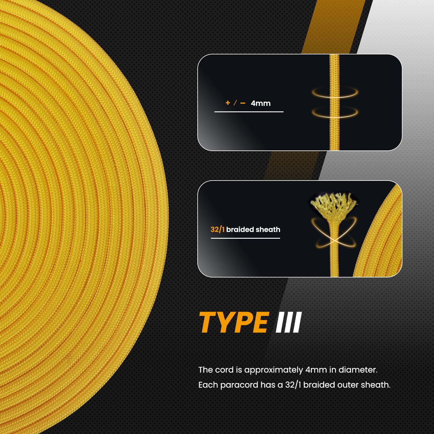 Corda Paracord 550 Nylon 50m - Resistente 250 Kg, Per Sopravvivenza E Campeggio - Foto 5