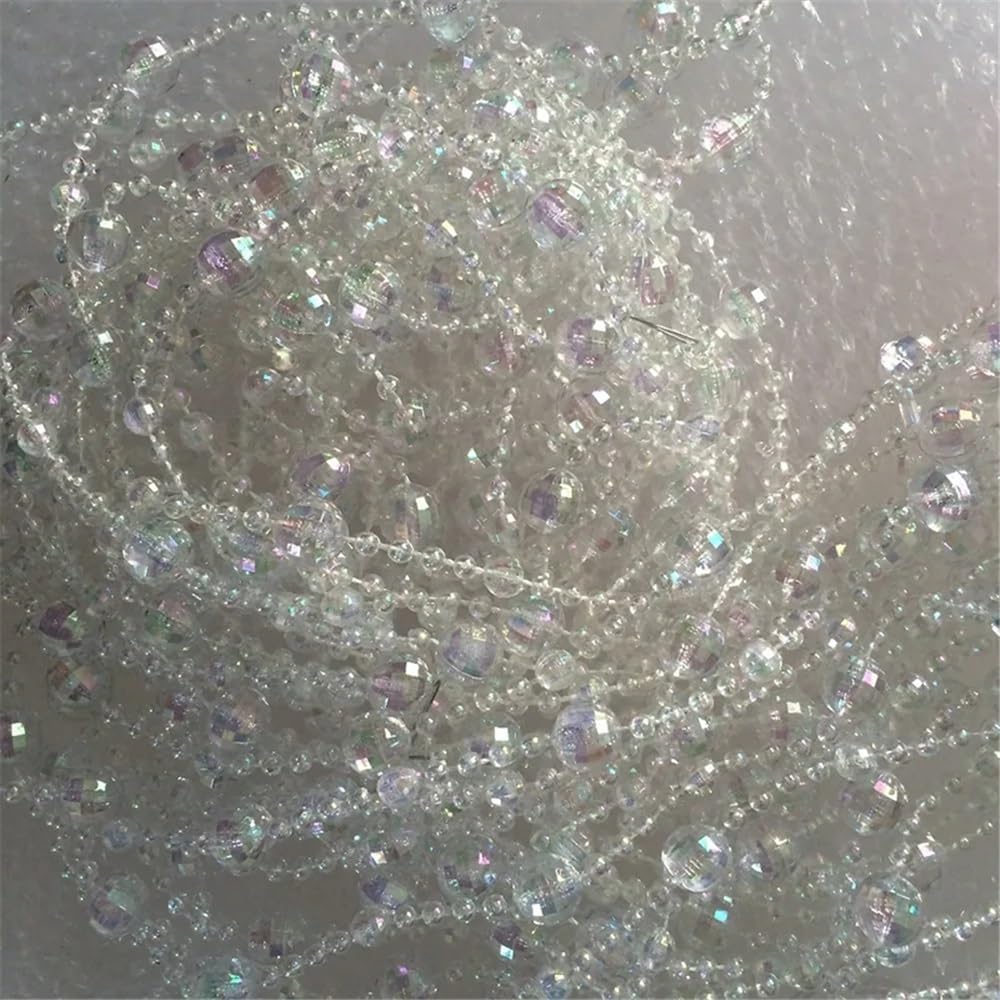 Guirlande de diamants en acrylique transparent, 22 m/lot, perles de couleur AB transparentes, décoration en brins