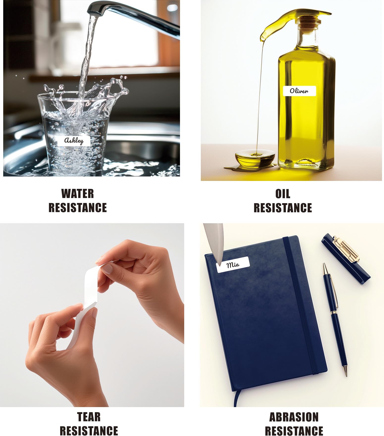 L1 - Recambio de cinta de etiquetas para hacer etiquetas de identificación, repuesto para cinta de etiquetas laminada térmica continua Makeid, 3 rollos de 16 mm x 4 m, impermeable, autoadhesiva