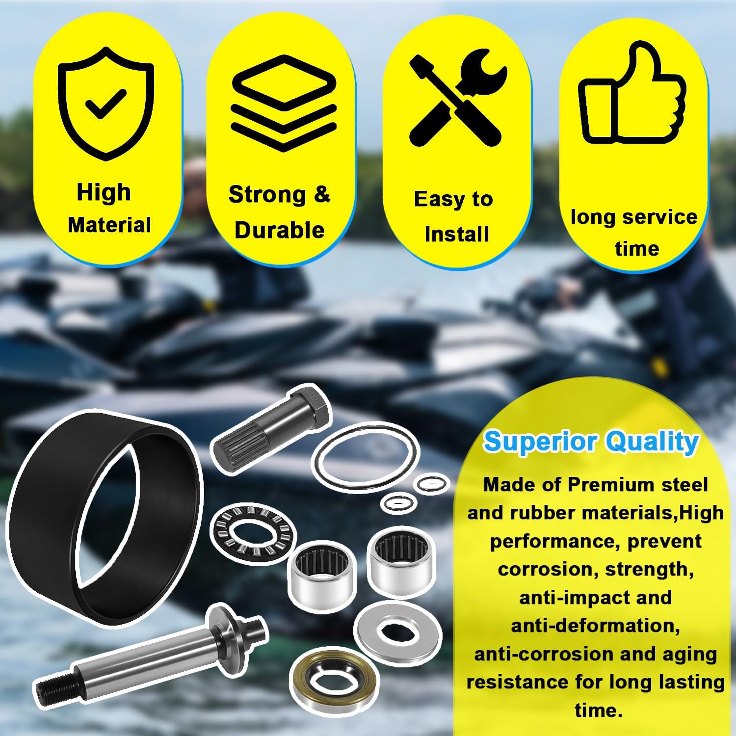 Complete Jet Pump Rebuild Kit with Impeller Removal Installation Tool replacement for 1998-2006 SeaDoo 951 XP 3D GTI LE RFI GTX DI RX XP GSX GTS LRV (1998-2006)