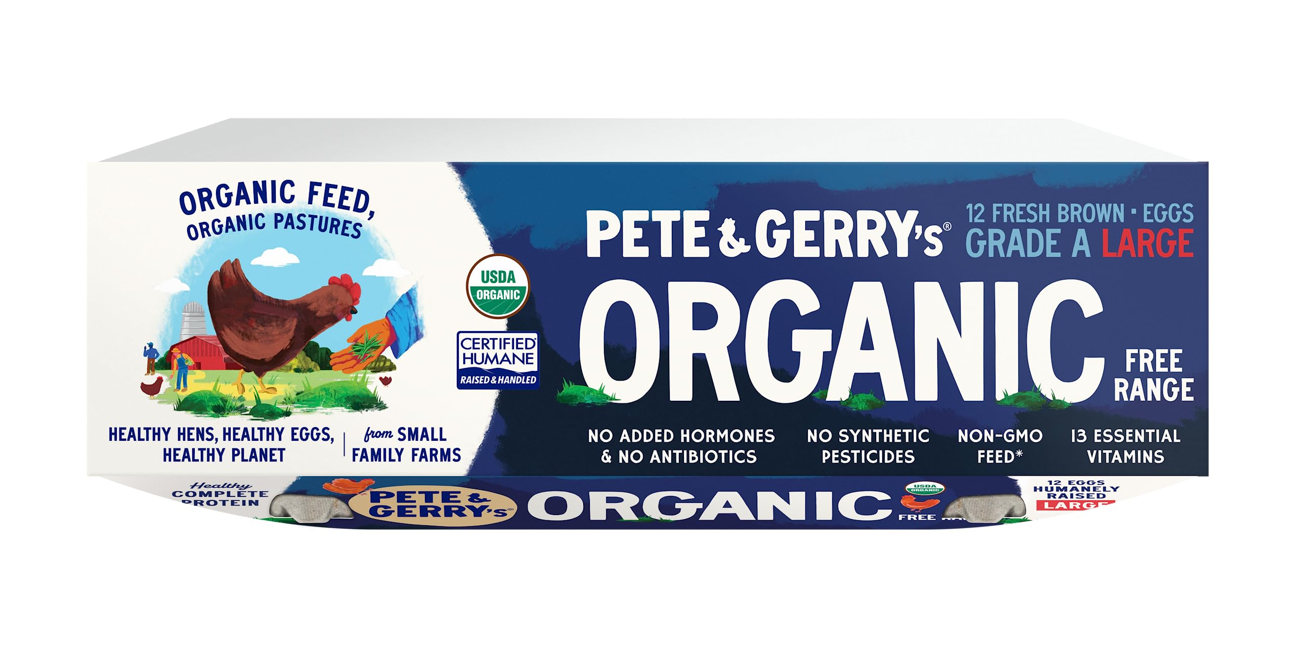 Pete and Gerry's, Organic Brown Large Grade A Eggs, 12 Count