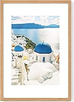 Vista 195 de Axeman Marco para póster de 18 x 24 pulgadas con paspartú para 16 x 20 pulgadas, marco de fotos de madera maciza de roble con vidrio templado, marco