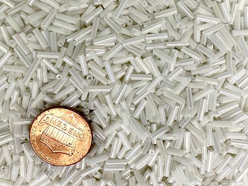 Miniatura 9 de Cuentas de corneta checa de 40 gr  1.4 oz Tamaño del tubo de vidrio #3 0.276 in (cristal iridiscente)