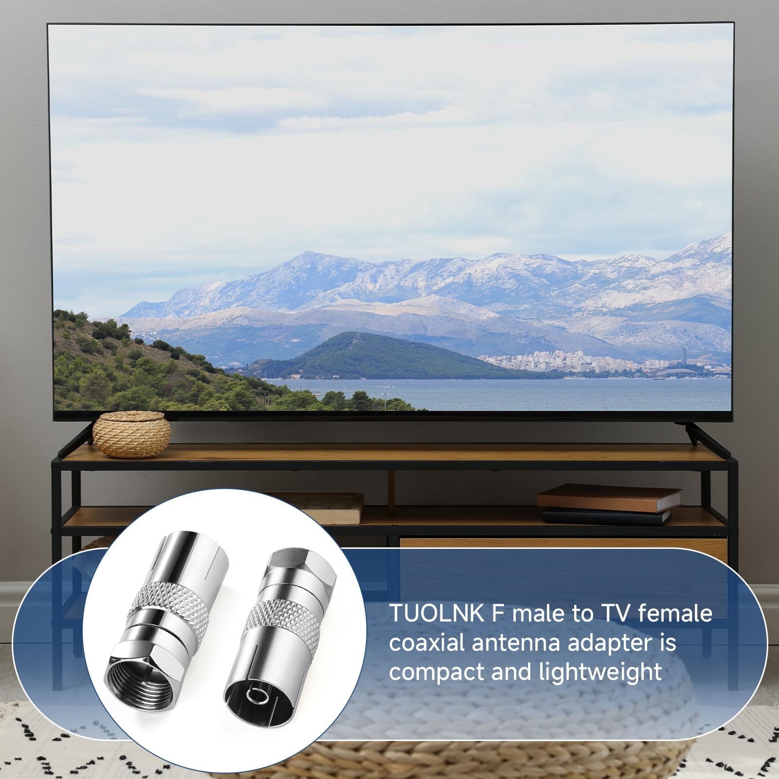 4Pcs Connecteur Antenne TV, Connecteur D'Antenne F Mâle Vers TV Femelle - Adaptateur Coaxial Pour Câbles D'Antenne Et Satellite - 9,5 Mm,TV PAL Prise Femelle à F Type Vis Connecteur Mâle Adaptateur