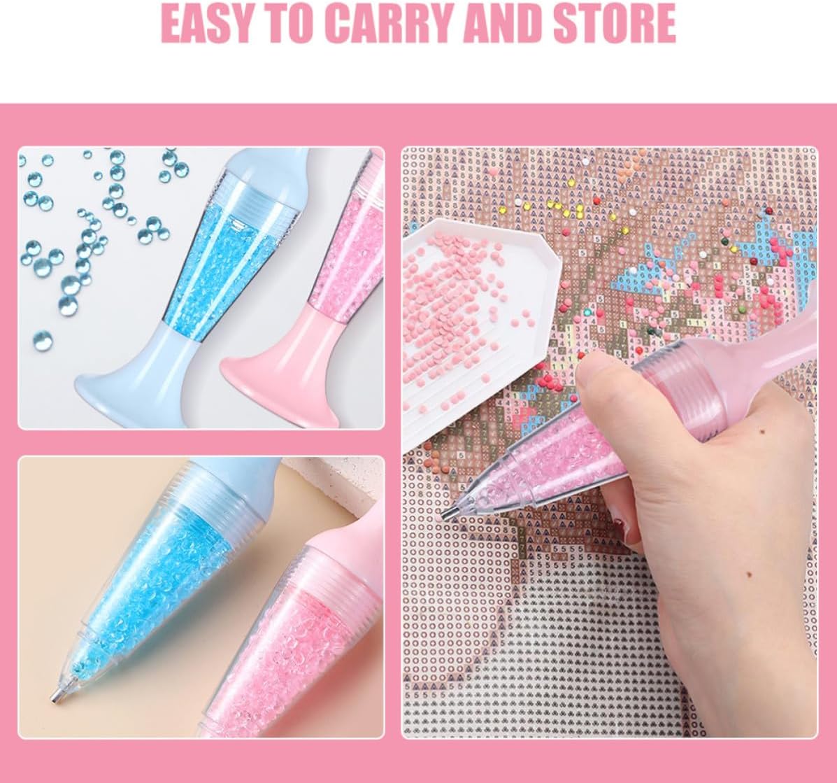 NUSITOU 4pcs Flower Pot Shaped Art Point Drill Pens for DIY Projects and Crafting, Multifunctional Design with Ergonomic Grip, Lightweight Plastic Dotting Tools for Nail Art and Rhinestone