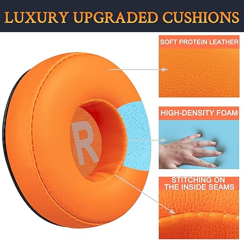 Vista 12 de SOULWIT Almohadillas de repuesto para JBL Tune 450BT/Tune 460BT/Tune 500BT/Tune 510BT/Tune 520BT/JR 300BT/JR 310BT/E40BT/Junior 320BT, almohadillas