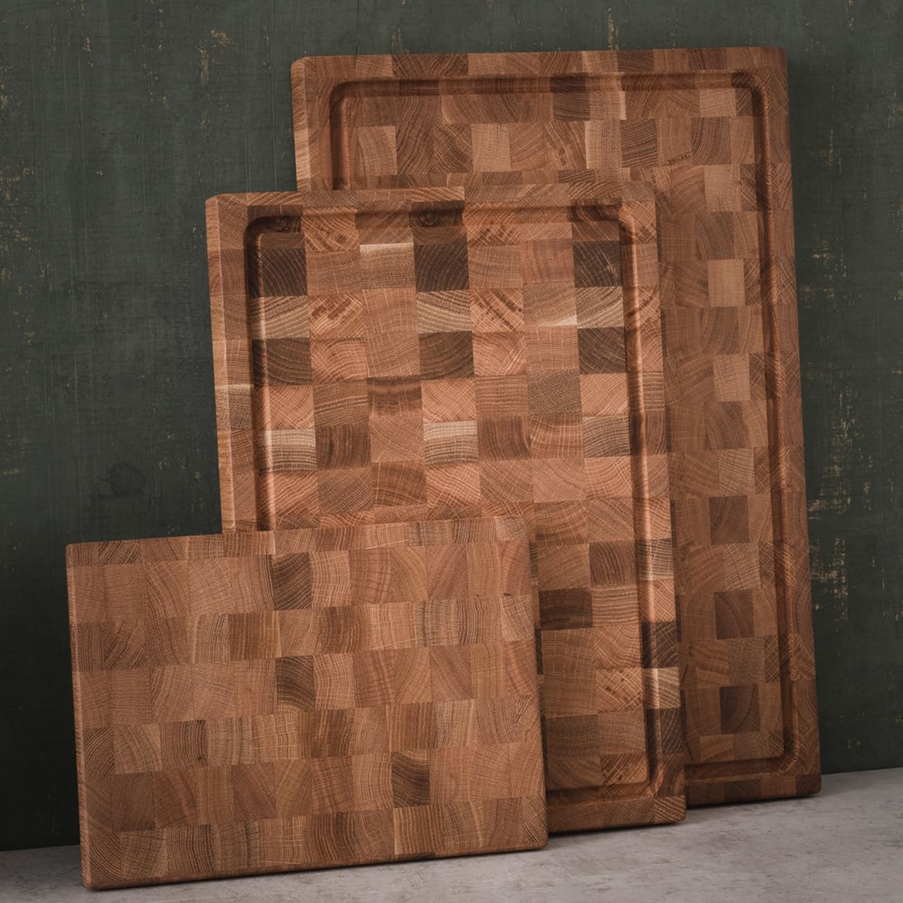 Stirnholz Schneidebrett Eiche Holz 40 x 30 x 3 cm | Holz-Leute