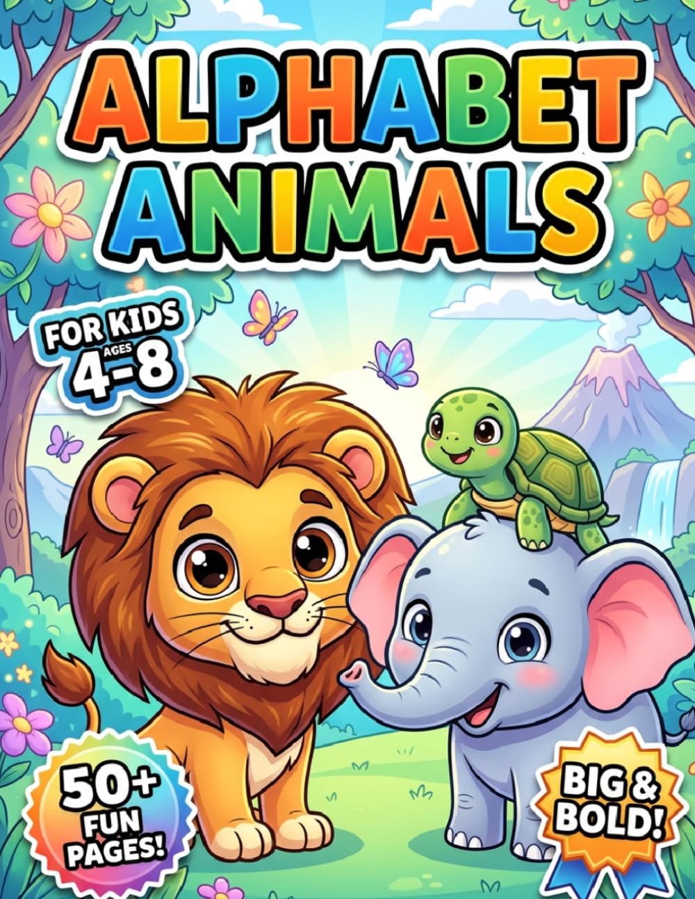 Alphabet Animals Coloring Book: for Kids Ages 4-8