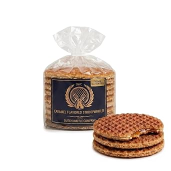 Vegan & Gluten Free Caramel Stroopwafels | 8 Count | Dutch Waffle Cookies