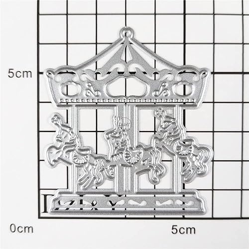 Miniatura 3 de DzIxY Hermoso carrusel de corte de metal troqueles para hacer tarjetas, kit de papel en relieve, troquelados, plantillas de máquina de álbumes de